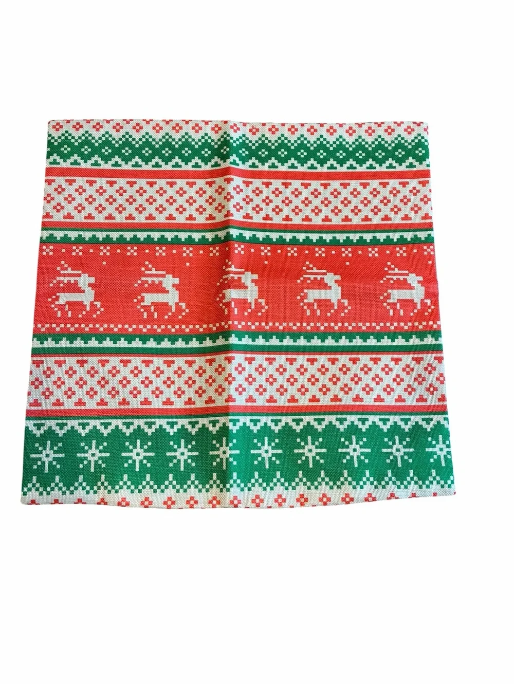 Outdoor 18” Christmas Holiday Plaid Decorative pillowcases - Green & Red